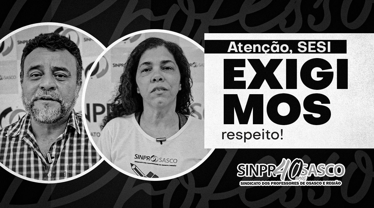 “Luto” pela intransigência da administração do SESI | Na próxima sexta, dia 21 de março, use camiseta preta, Professor!