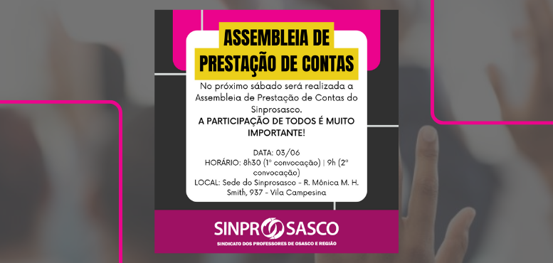 Convocação | Assembleia de Prestação de Contas do Sinprosasco