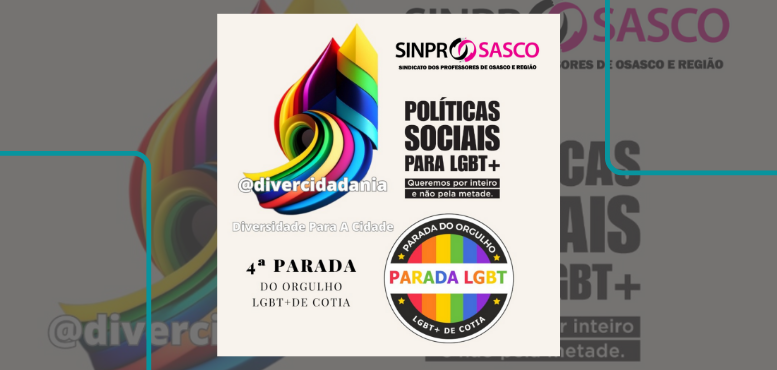 DIVULGAÇÃO | Vem aí a 4° Parada do Orgulho LGBT+ de Cotia!