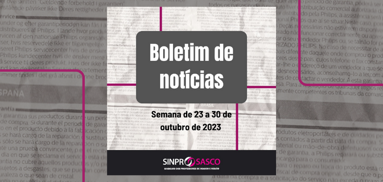 Boletim de Notícias | Semana de 23 a 30 de outubro de 2023