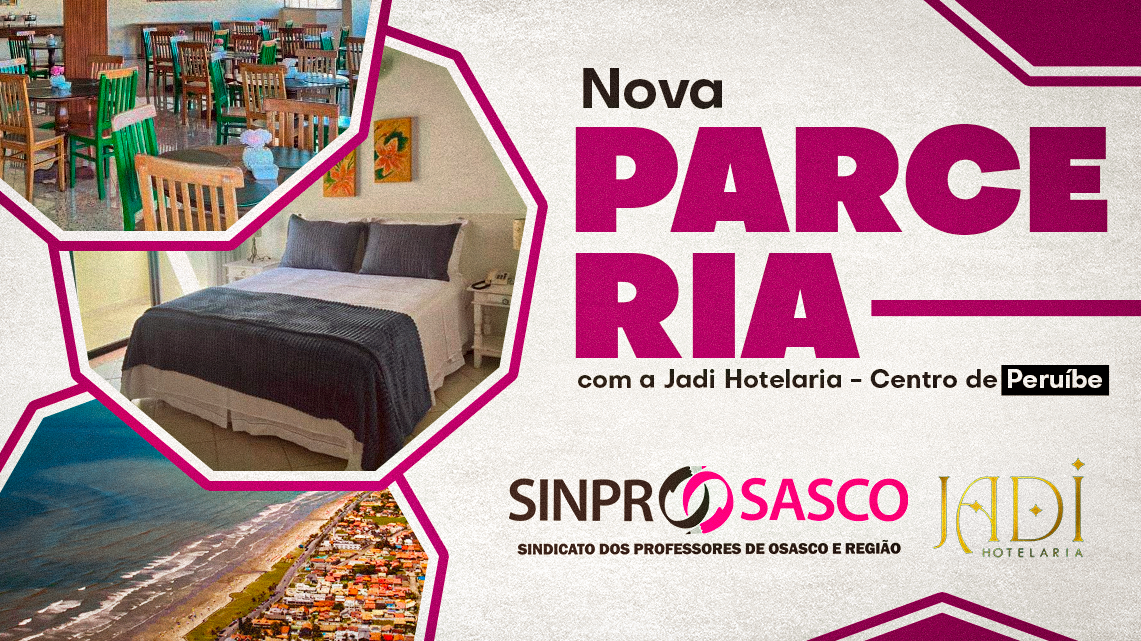 Nova parceria do SINPROSASCO com a Jadi Hotelaria (em Peruíbe) oferece hospedagem e serviços com 10% de desconto