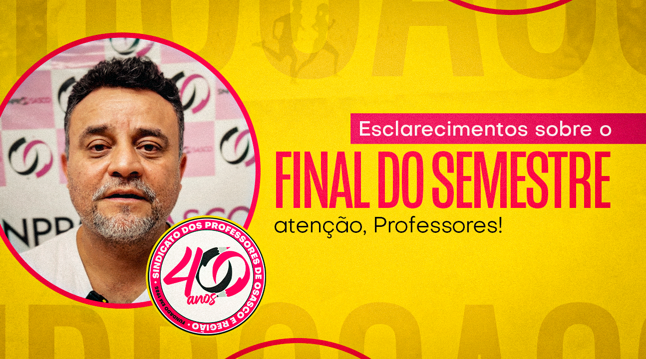 Presidente Salomão de Castro Farias orienta Professores sobre direitos no encerramento do semestre